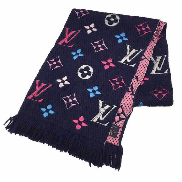 LOUIS VUITTON Navy Monogram Scarf - Picture 1 of 3